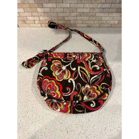 Vera Bradley Puccini Saddle Up Crossbody Purse‎ Flap Retired Pattern - Picture 2 of 3